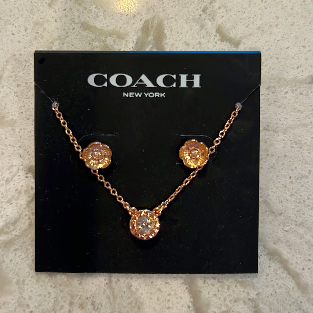 New Coach Earrings and Necklace